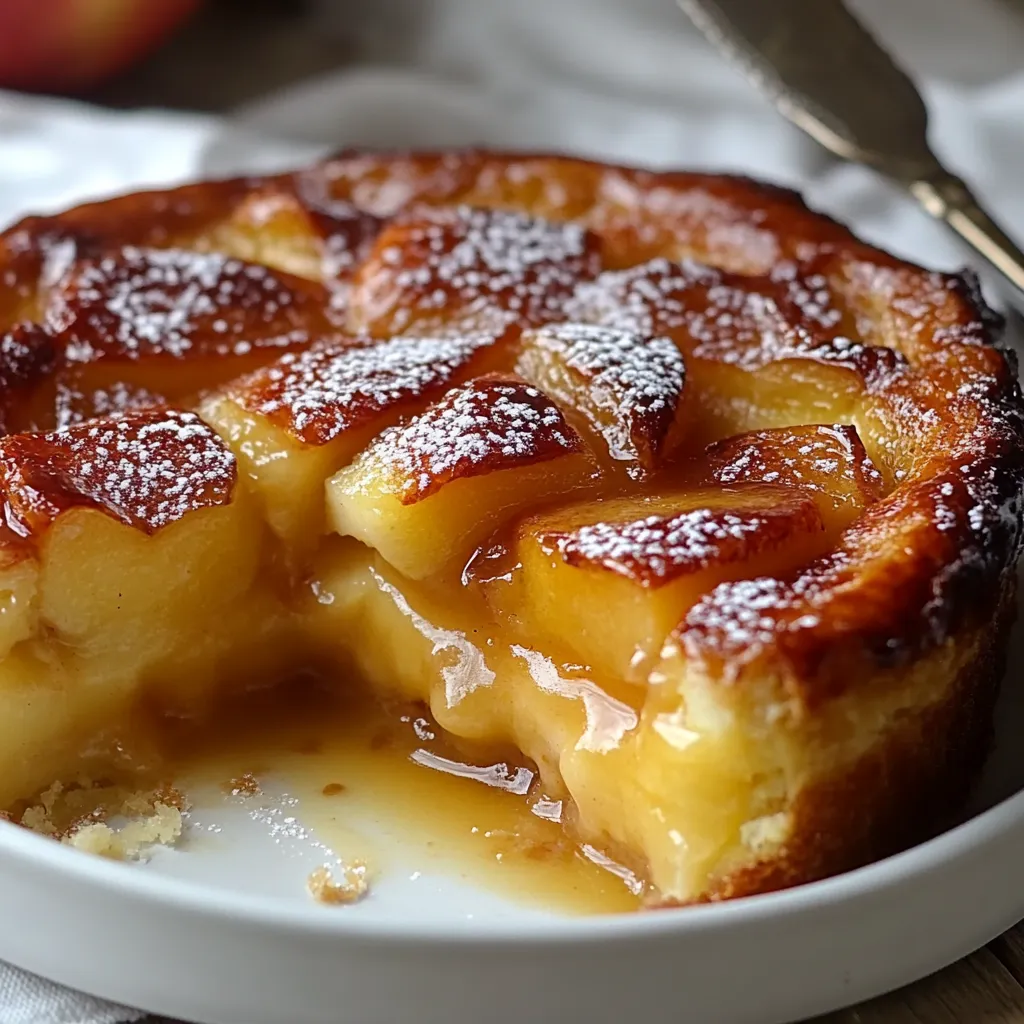 Pudin de manzana casero servido con crema batida