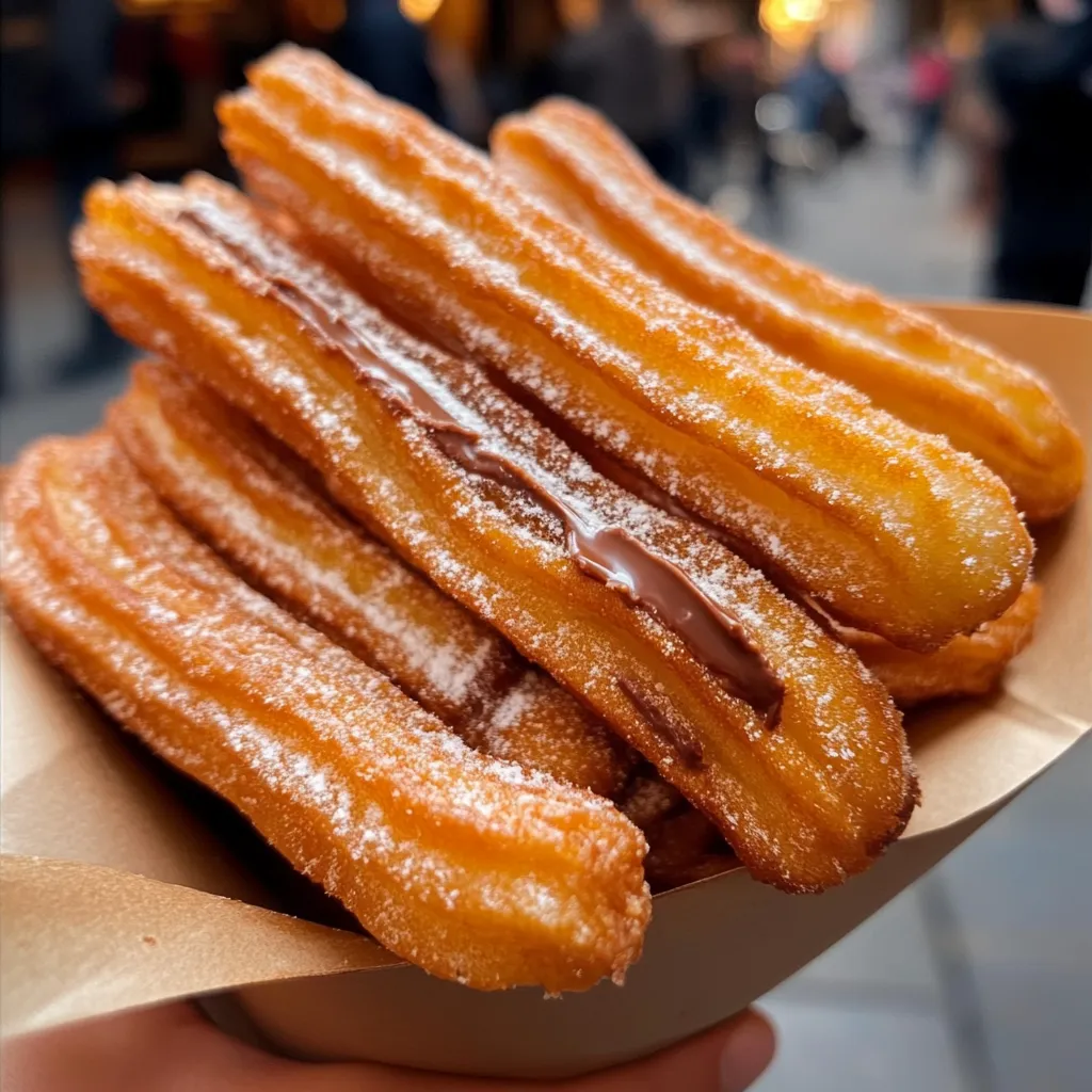 Churros caseros recién hechos acompañados de una taza de chocolate caliente espeso.