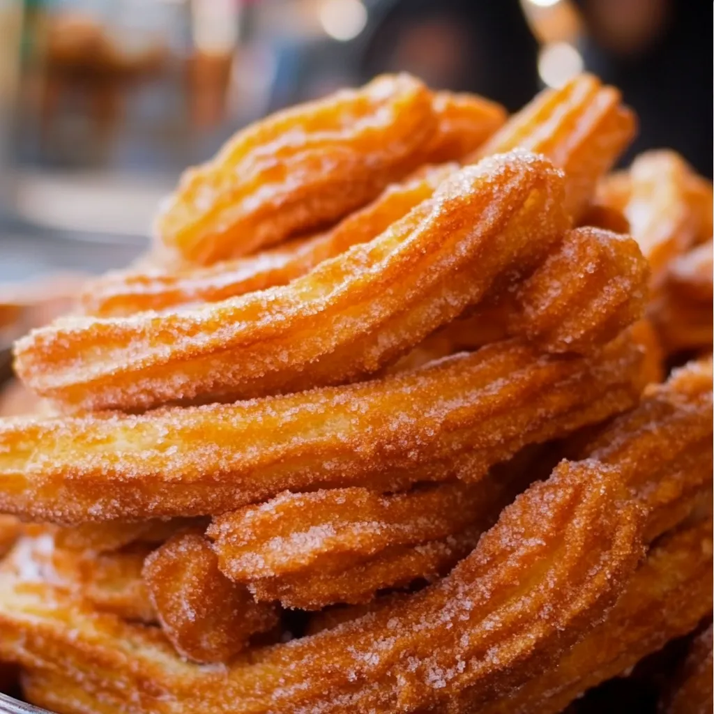 Churros caseros recién hechos acompañados de una taza de chocolate caliente espeso.
