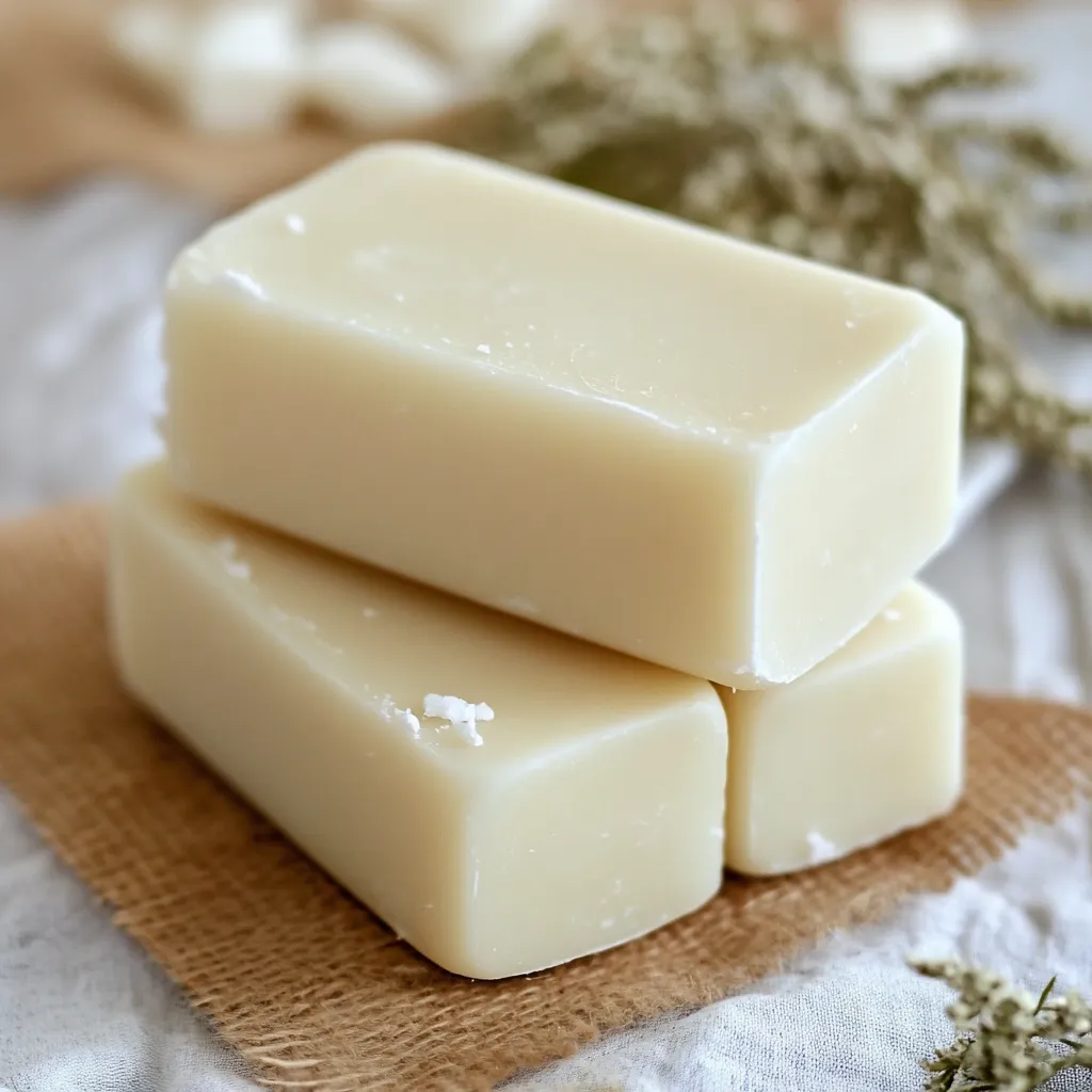 Jabón casero de vinagre y bicarbonato en frascos de vidrio sobre una mesa de madera.