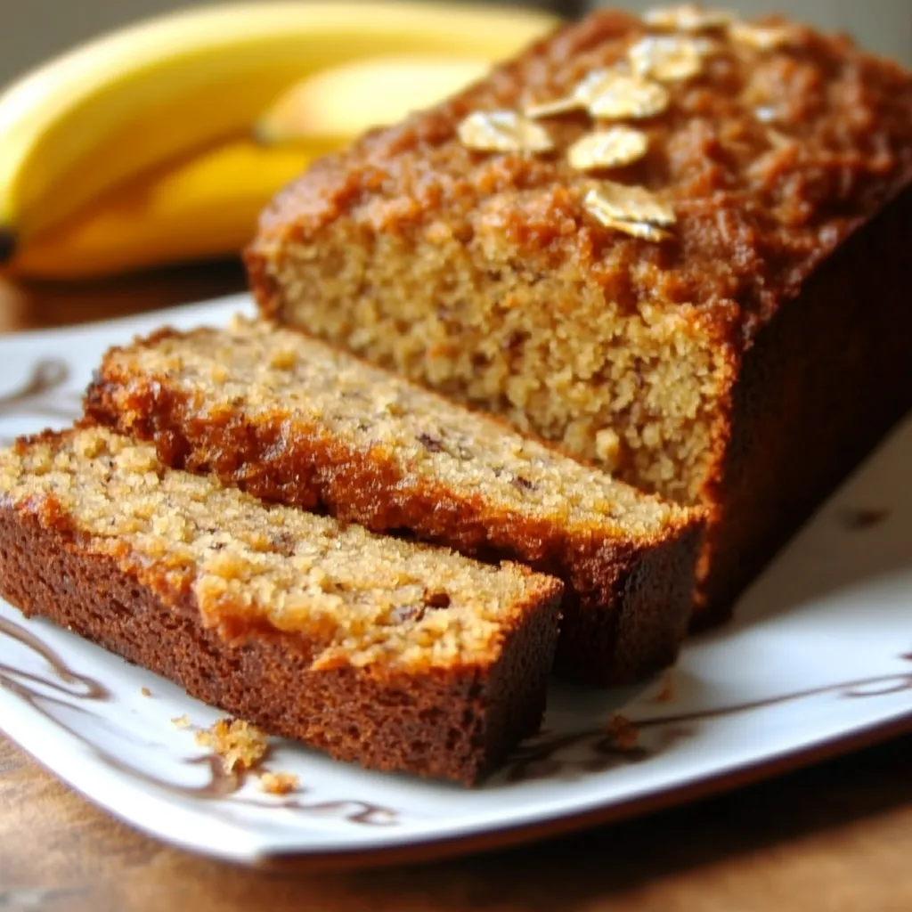 Pan de Banana Sin Harina recién horneado en un molde.