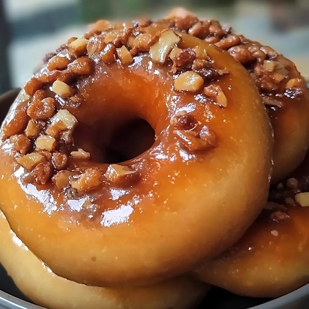 Donas caseras suaves y esponjosas decoradas con glaseado y azúcar glas.