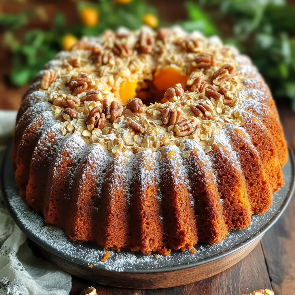 Tarta de zanahoria y nueces con frosting de queso crema, decorada con nueces.