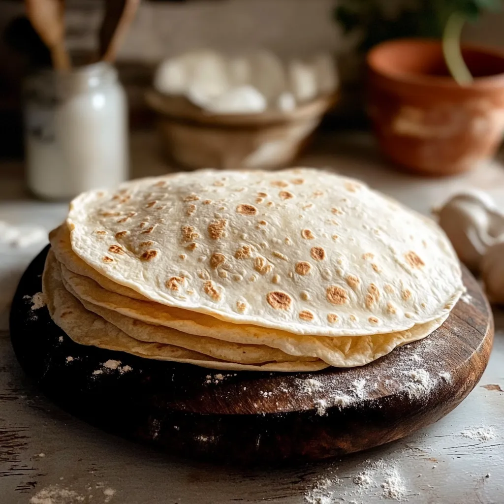 Tortillas de harina caseras recién cocinadas en un comal, listas para servir.