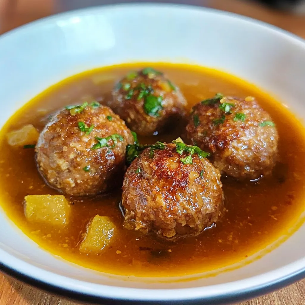 Albóndigas caseras en salsa de tomate servidas con arroz blanco.