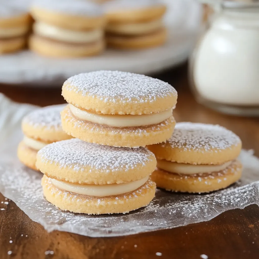 Masa de alfajores de maicena estirada y cortada en discos listos para hornear.