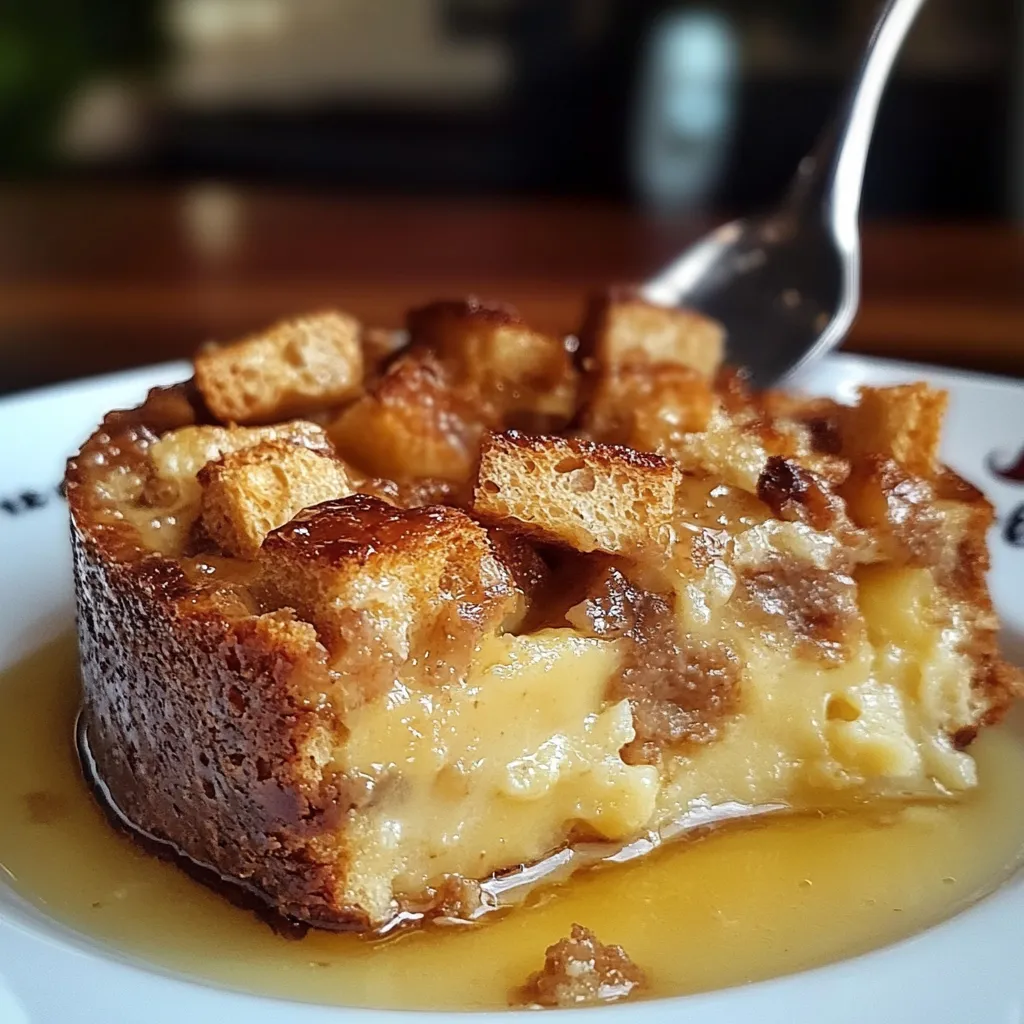 Budín de Pan Puertorriqueño recién horneado con caramelo dorado