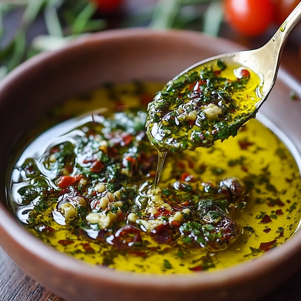 Dip Mediterráneo de Aceite de Oliva servido en un cuenco pequeño, acompañado de pan tostado.