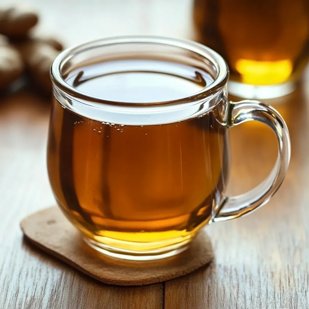 Taza de infusión natural con hojas de aguacate, mango y guanábana, acompañada de cúrcuma en polvo y limón.