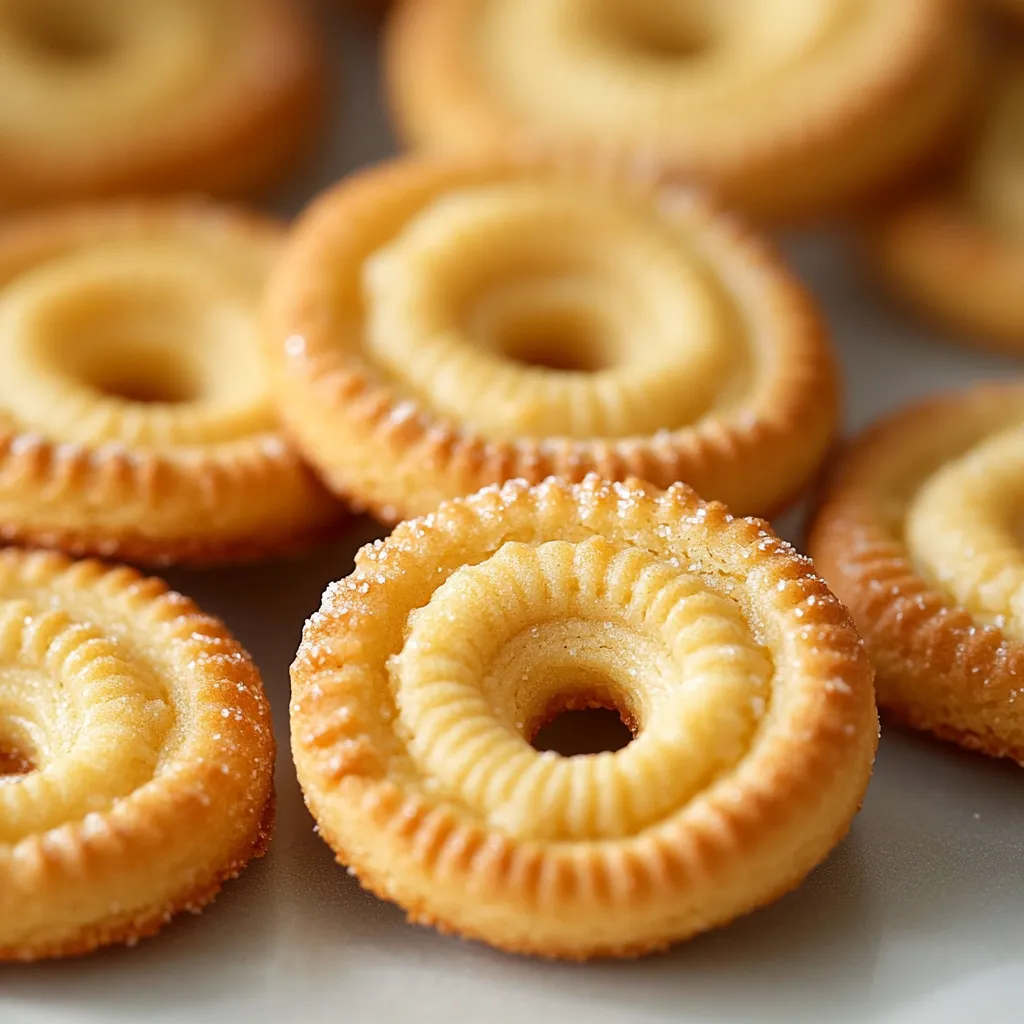 Galletas de mantequilla danesas doradas y crujientes sobre una bandeja.
