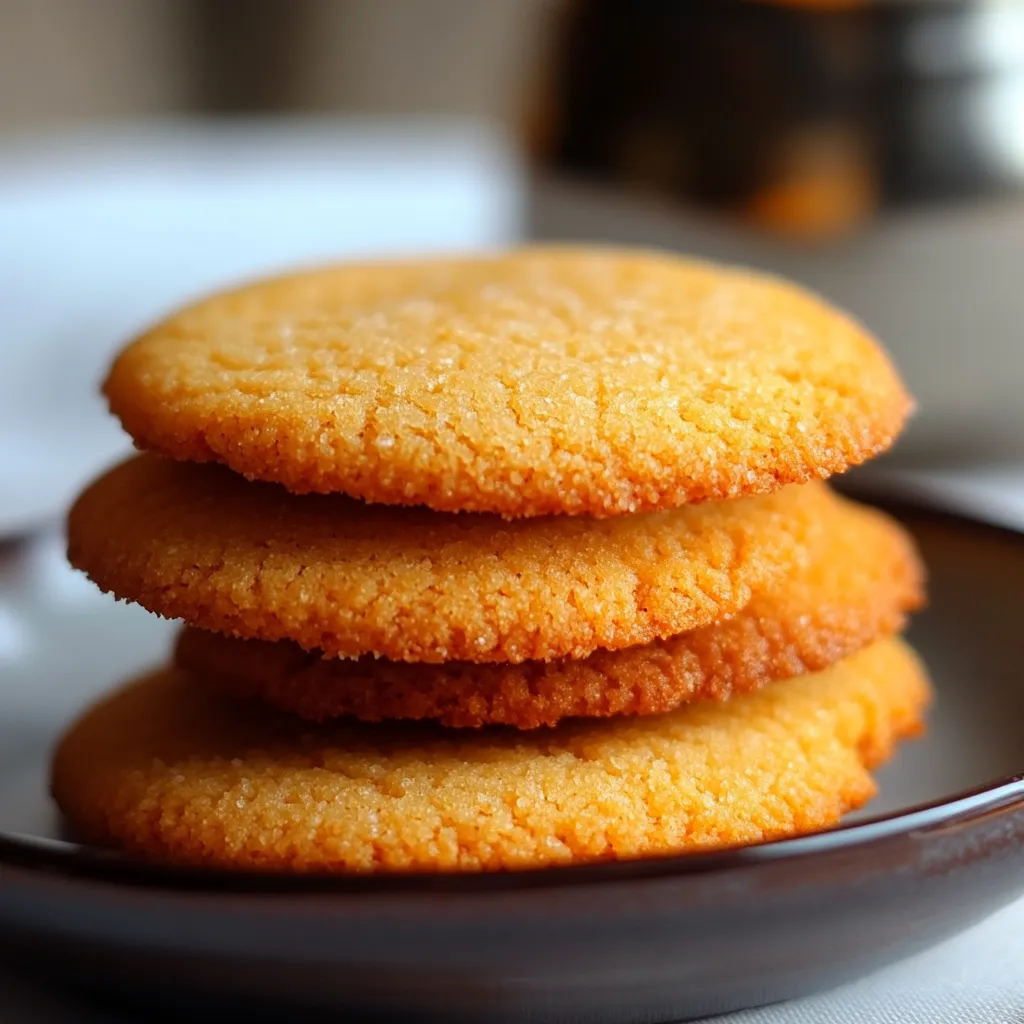 Galletas de naranja sin harina ni azúcar servidas en un plato, con un fondo cálido y cítricos frescos como decoración.