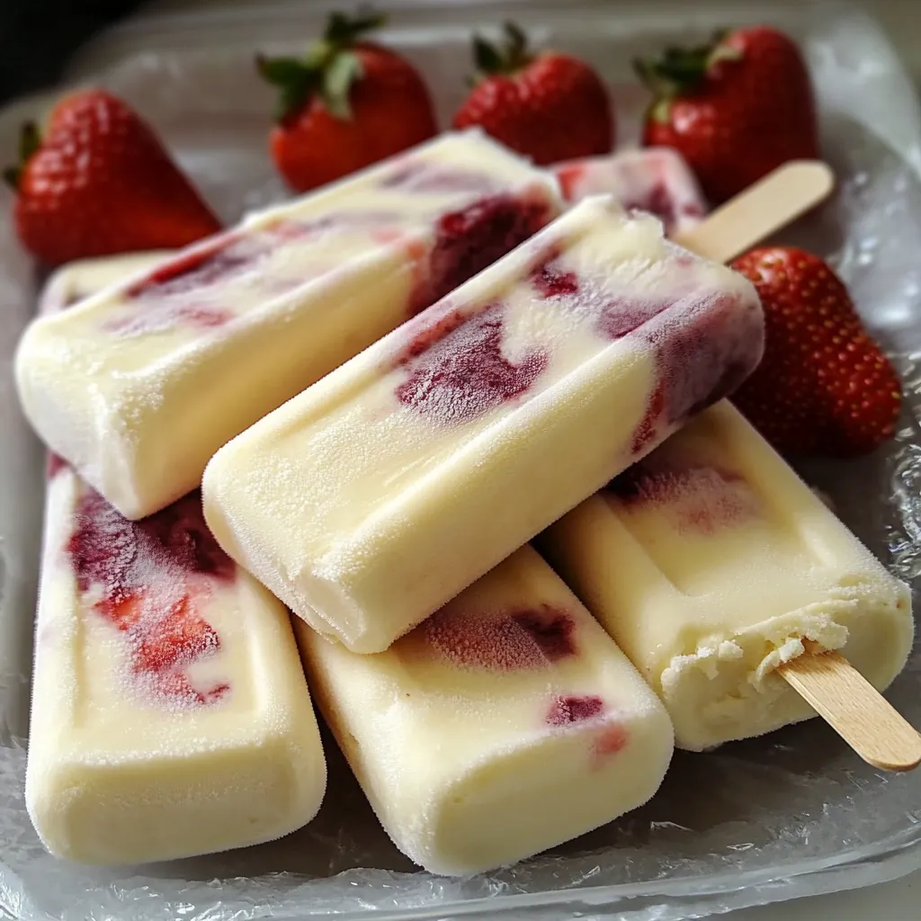 Helado de fresas con crema casero servido en un tazón
