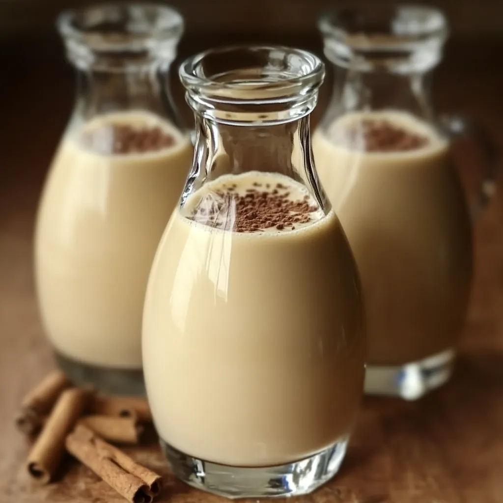 Licor de café casero servido en un vaso con hielo, con una textura cremosa y un tono café intenso.
