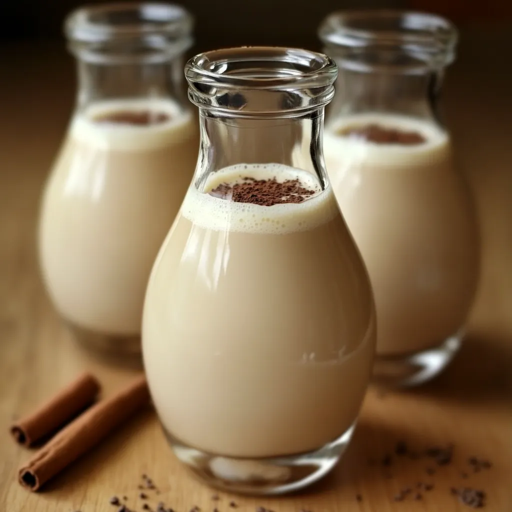 Licor de café casero servido en un vaso con hielo, con una textura cremosa y un tono café intenso.