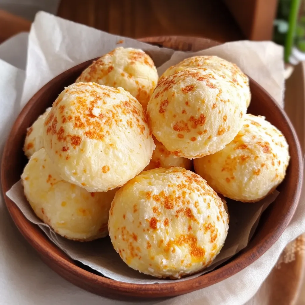 Pan de queso brasileño recién horneado sobre una bandeja, con un exterior dorado y textura suave.