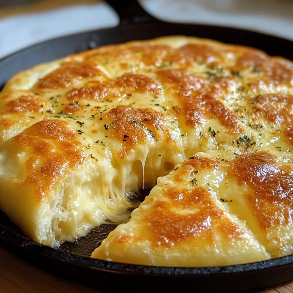 Pan de maicena con queso recién hecho en sartén, dorado y esponjoso.