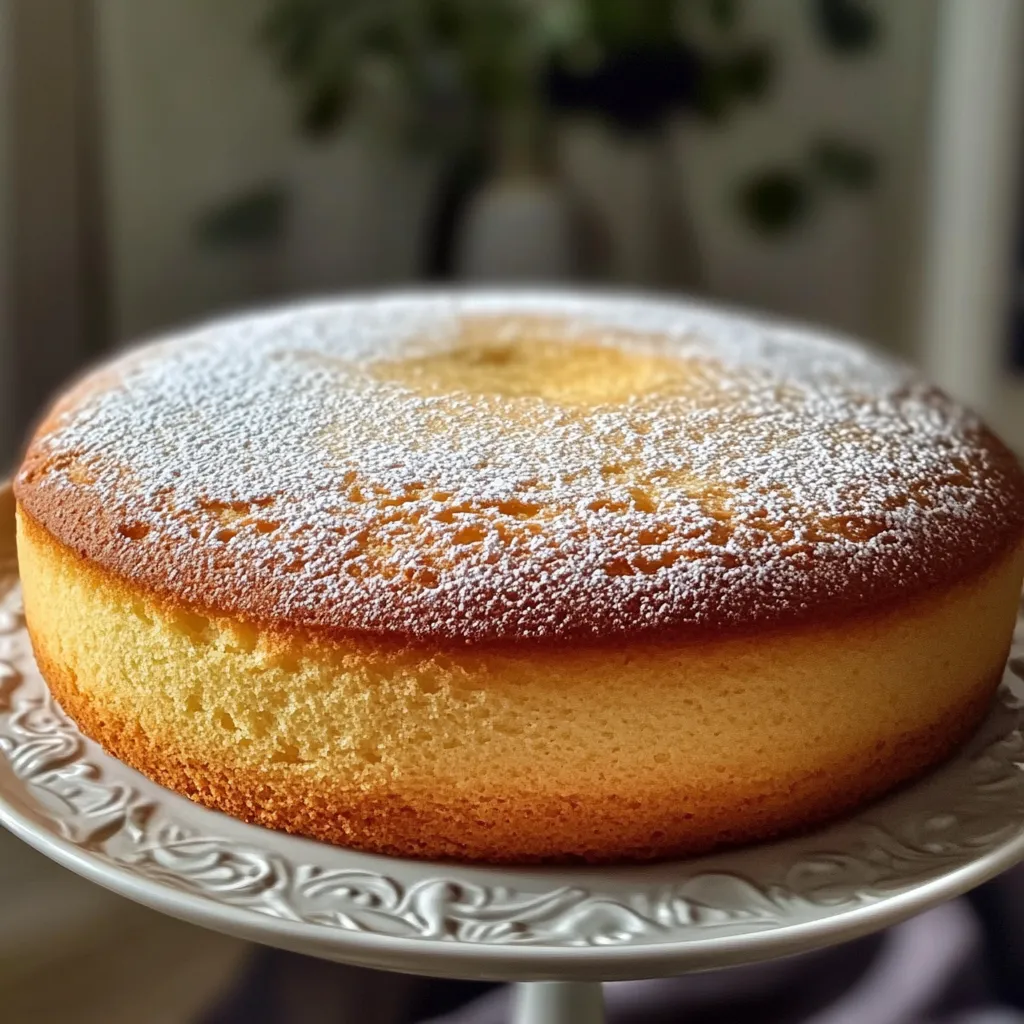 "Pastel Italiano de 12 Cucharadas recién horneado en un molde redondo" "Bizcocho italiano esponjoso servido con azúcar glass" "Corte de Pastel Italiano de 12 Cucharadas mostrando su textura suave"