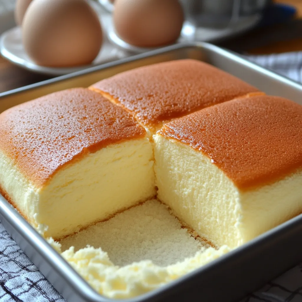 Pastel de algodón recién horneado con una textura esponjosa y dorada.