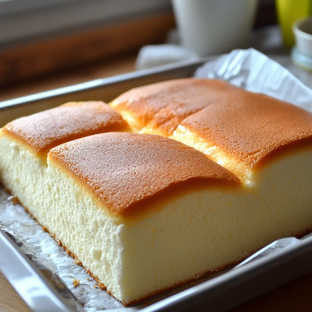 Pastel de algodón recién horneado con una textura esponjosa y dorada.