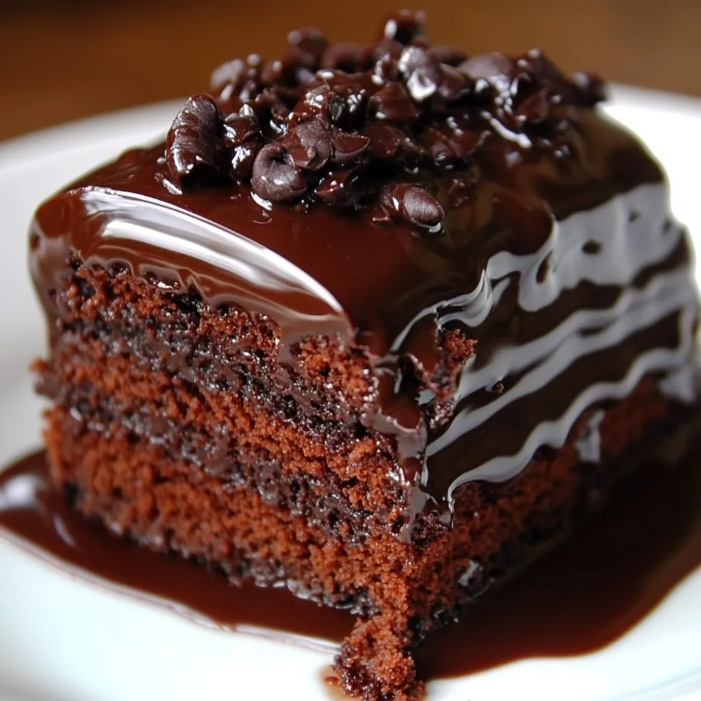 Un delicioso pastel de chocolate recién horneado, con textura esponjosa y decorado con azúcar glass.