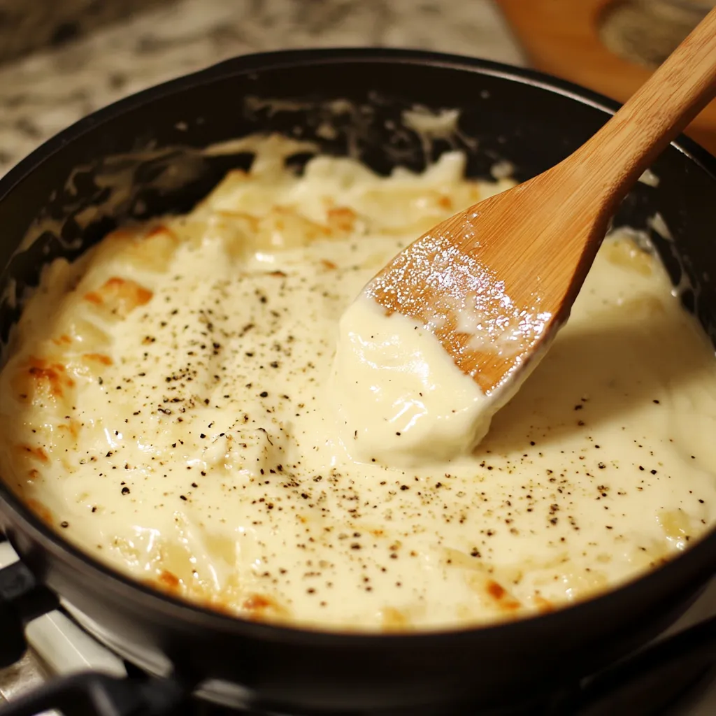 Roux dorado en una cacerola antes de agregar la leche

