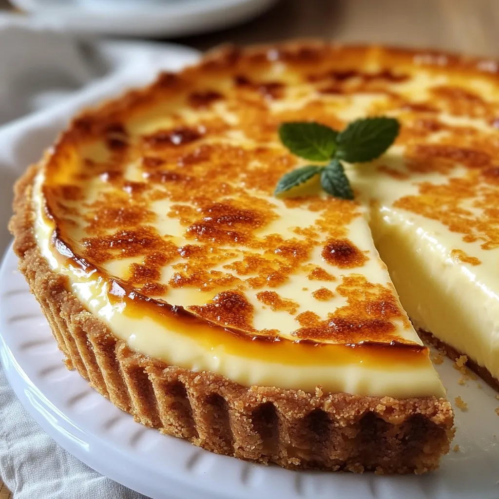Tarta de queso y yogur recién hecha, con textura cremosa y decorada con mermelada de frutos rojos.
