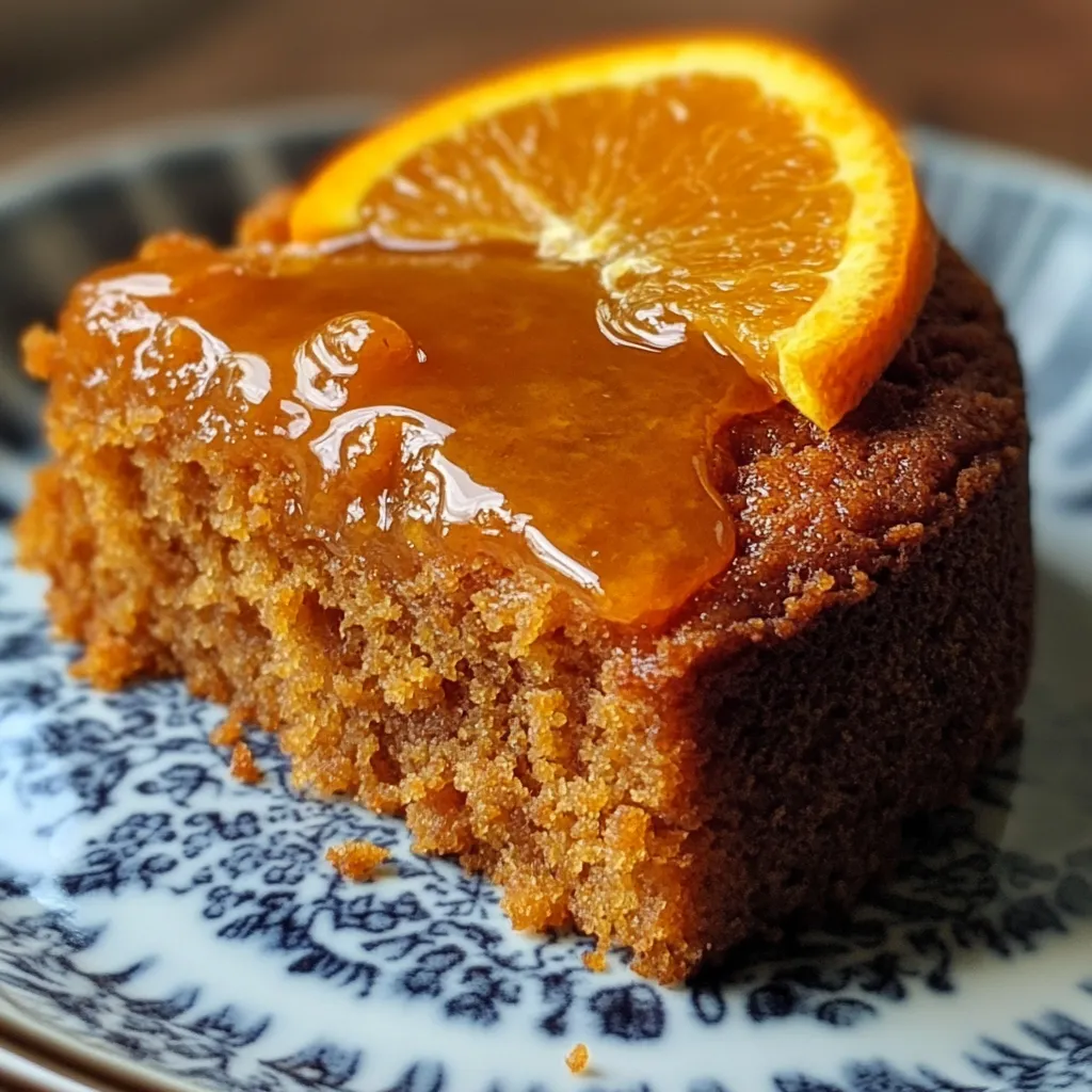 Tarta de zanahoria y naranja sin harina ni azúcar, decorada con ralladura de naranja sobre un plato de cerámica blanca.

