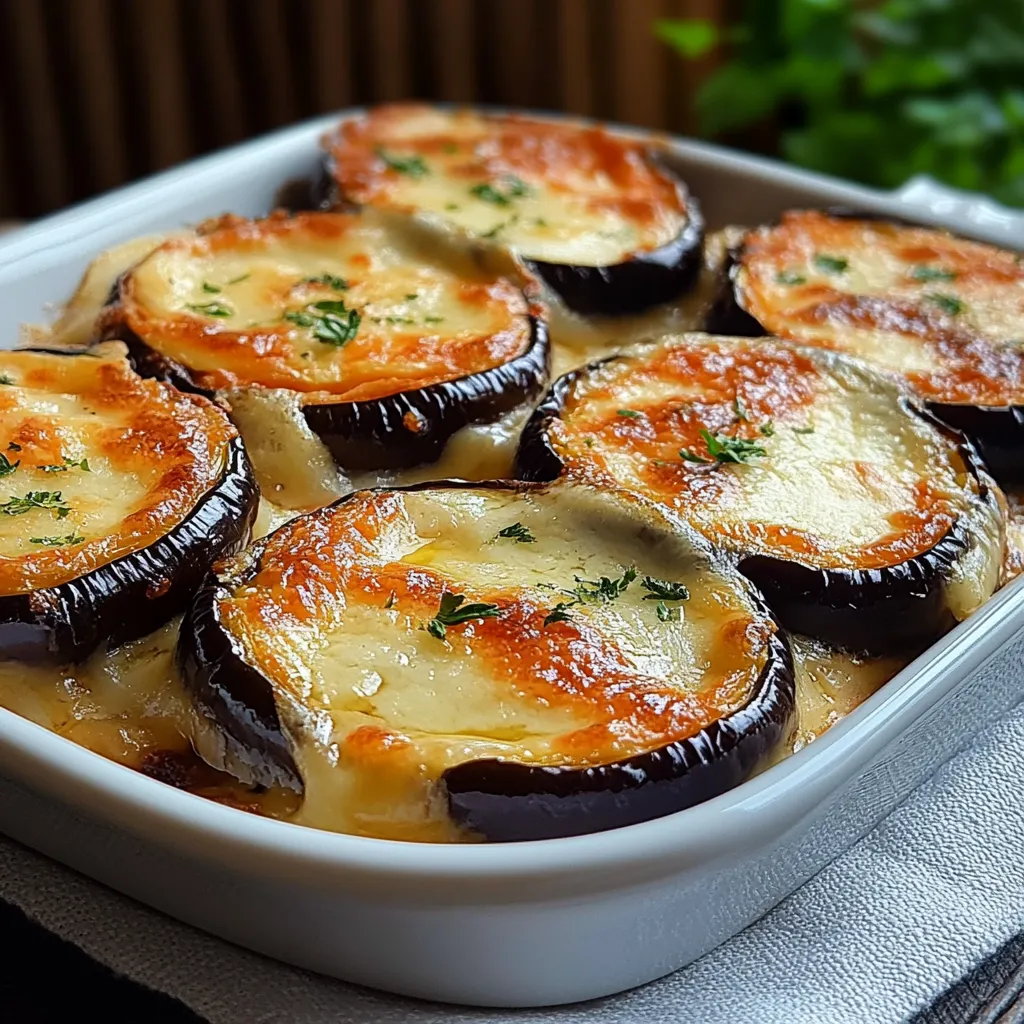 Rodajas de berenjena listas para hornear con un toque de aceite de oliva.
