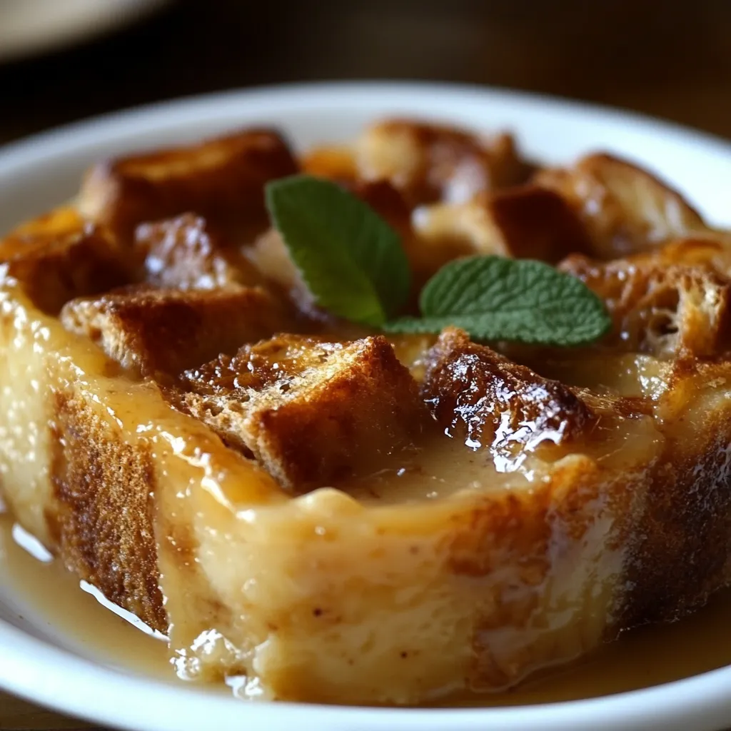 Budín puertorriqueño de pan recién desmoldado con caramelo brillante y textura cremosa.
