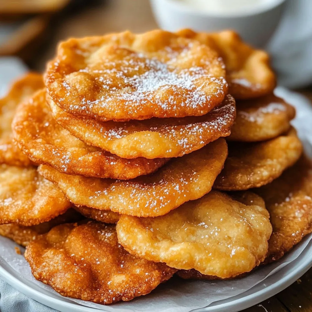 Cachangas caseras doradas y crujientes servidas en un plato con una taza de café.