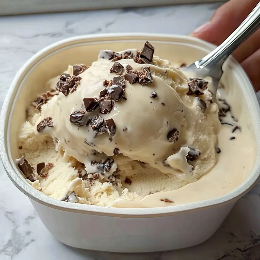 Helado casero de pasas al ron servido en un bol, con textura cremosa y pasas en la parte superior.
