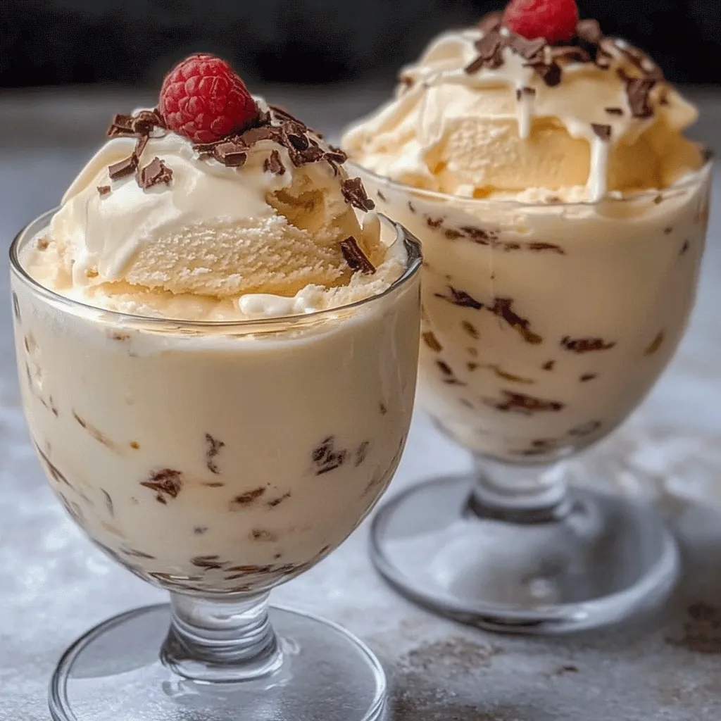 Helado casero de leche condensada servido en un bol con frutos secos y sirope de caramelo.
