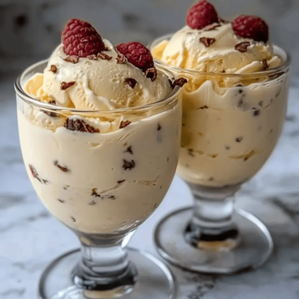 Helado casero de leche condensada servido en un bol con frutos secos y sirope de caramelo.