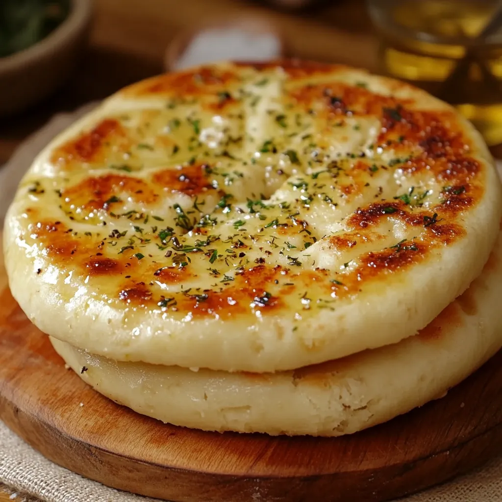 Pan turco con leche recién hecho en sartén, con una textura esponjosa y dorada.