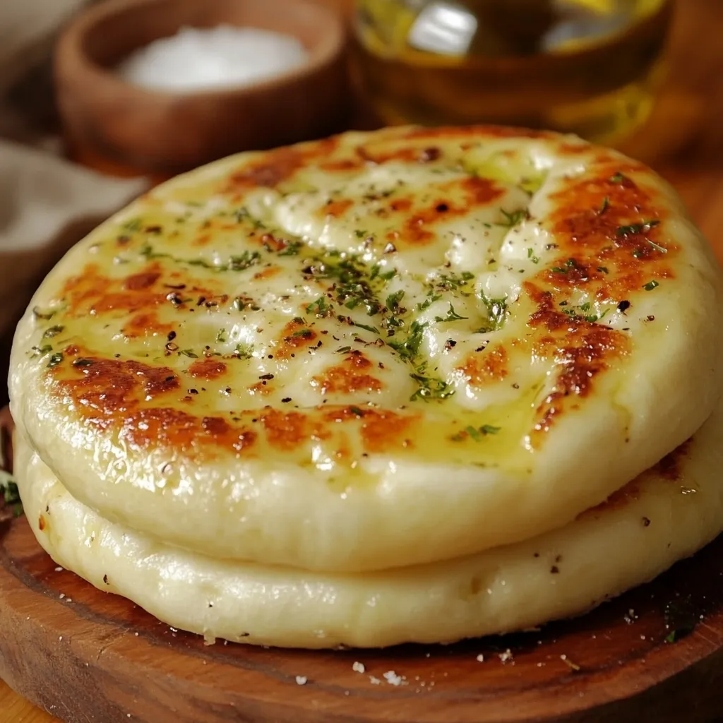 Pan turco con leche recién hecho en sartén, con una textura esponjosa y dorada.
