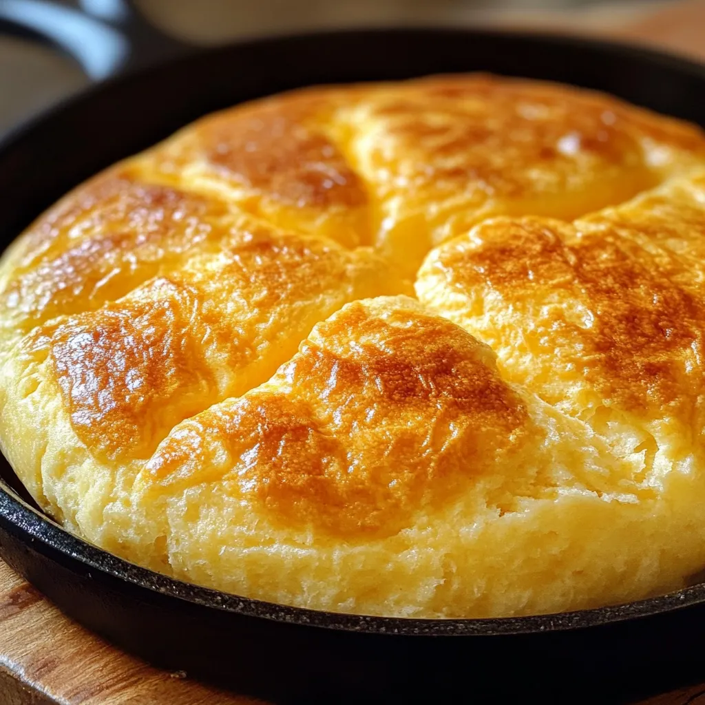 Pan de maicena esponjoso y dorado cocinado en sartén