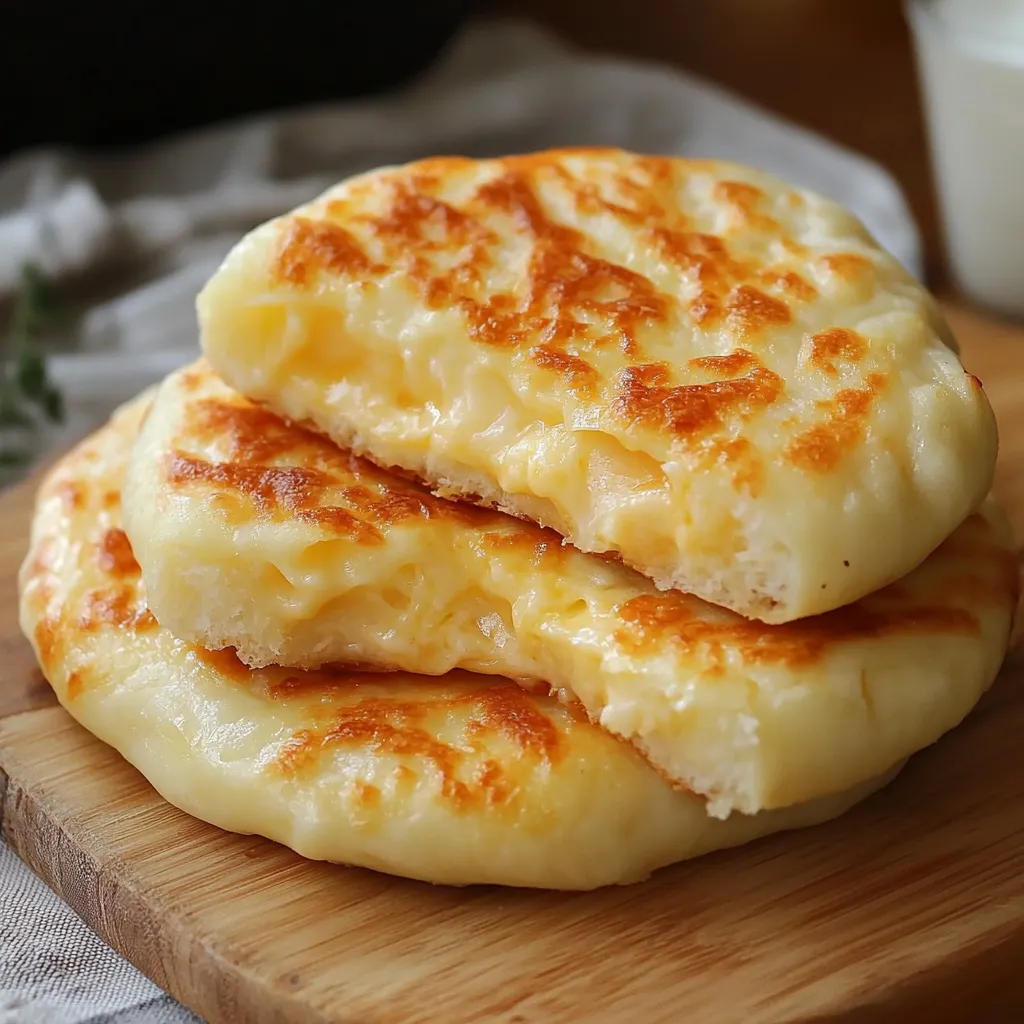 Pan de queso casero recién hecho, con una textura dorada y esponjosa, servido en un plato con queso rallado por encima.