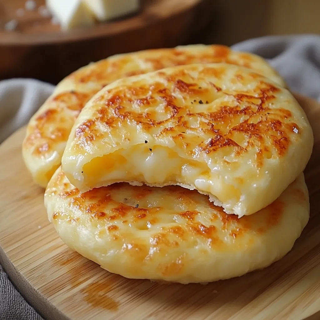 Pan de queso casero recién hecho, con una textura dorada y esponjosa, servido en un plato con queso rallado por encima.