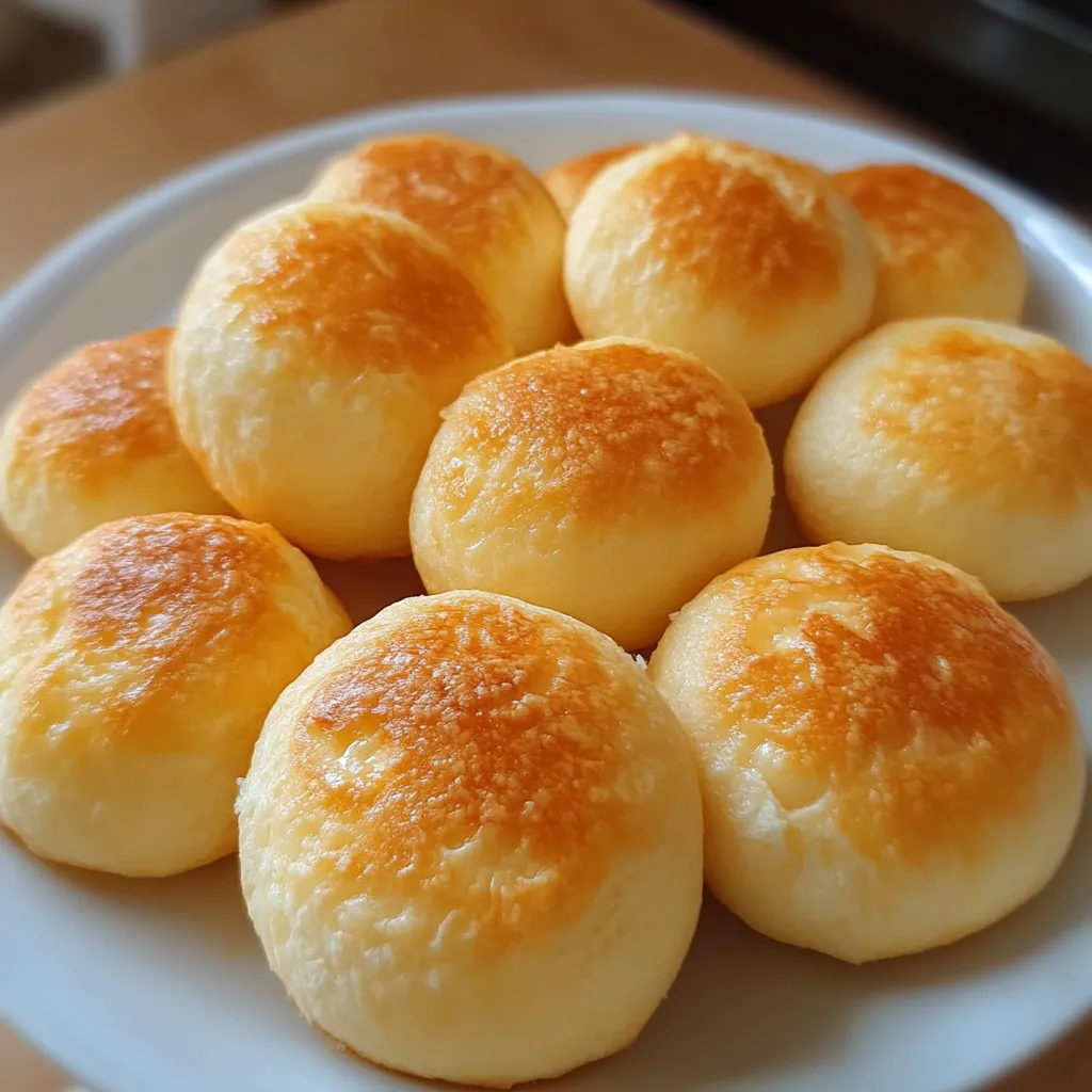Pan de queso recién horneado con una textura dorada y crujiente.
