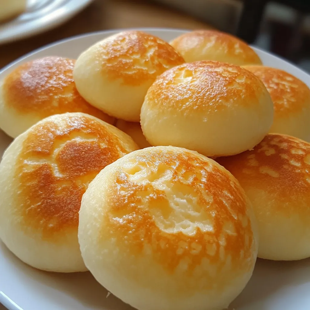 Pan de queso recién horneado con una textura dorada y crujiente.