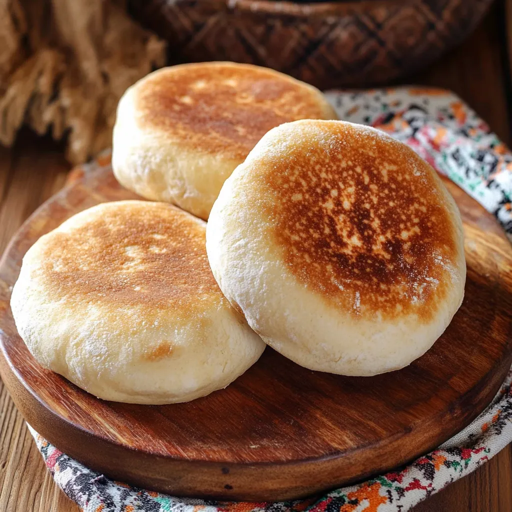 Pan en sartén dorado y esponjoso, recién cocinado y listo para servir