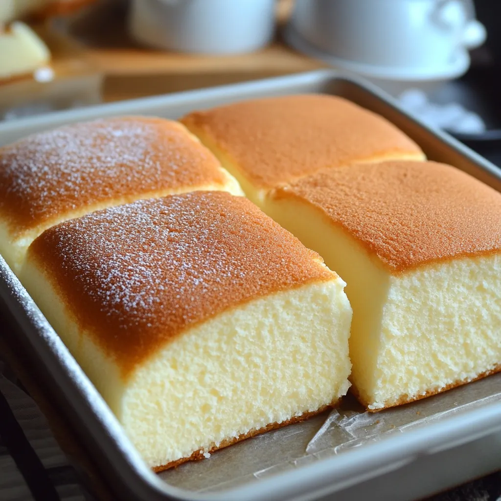 Pastel de Algodón recién horneado con textura esponjosa y dorada.