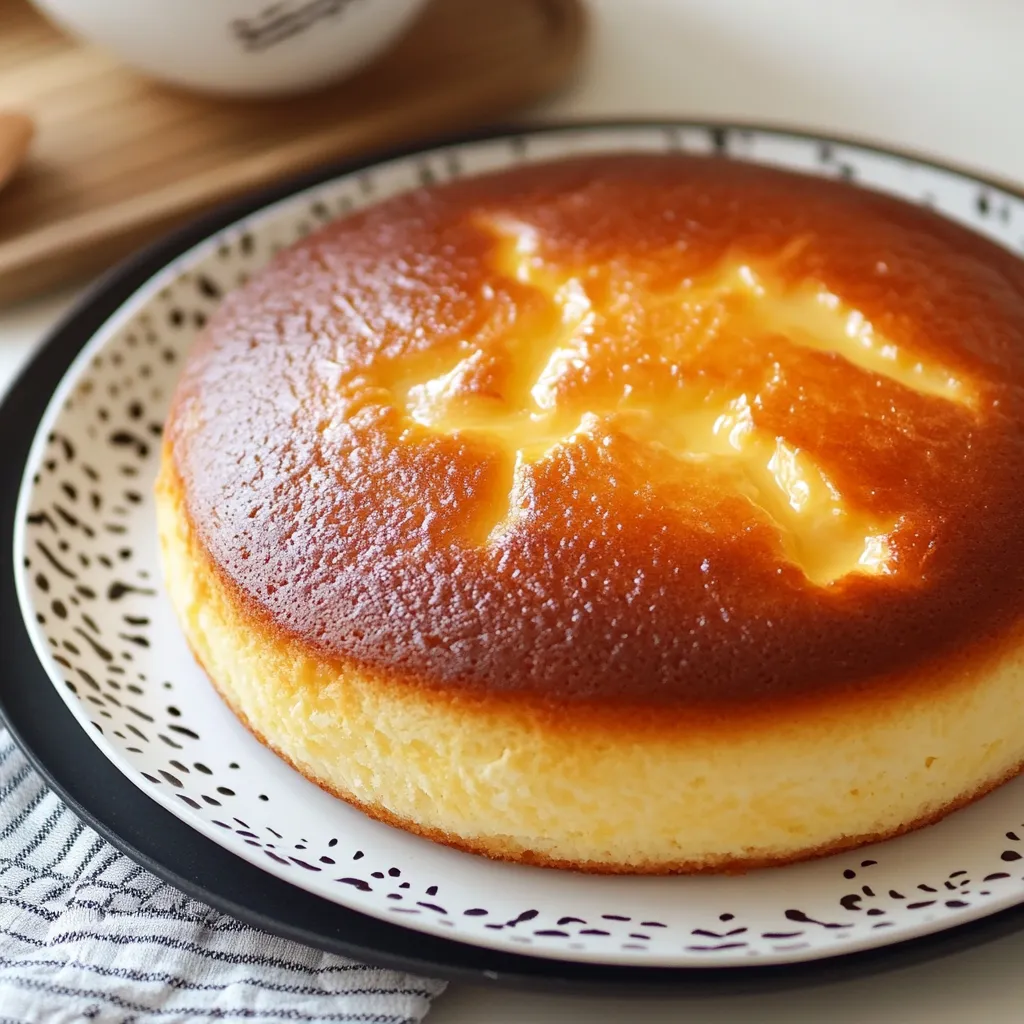 Pastel de yogur casero recién horneado con textura esponjosa y dorada