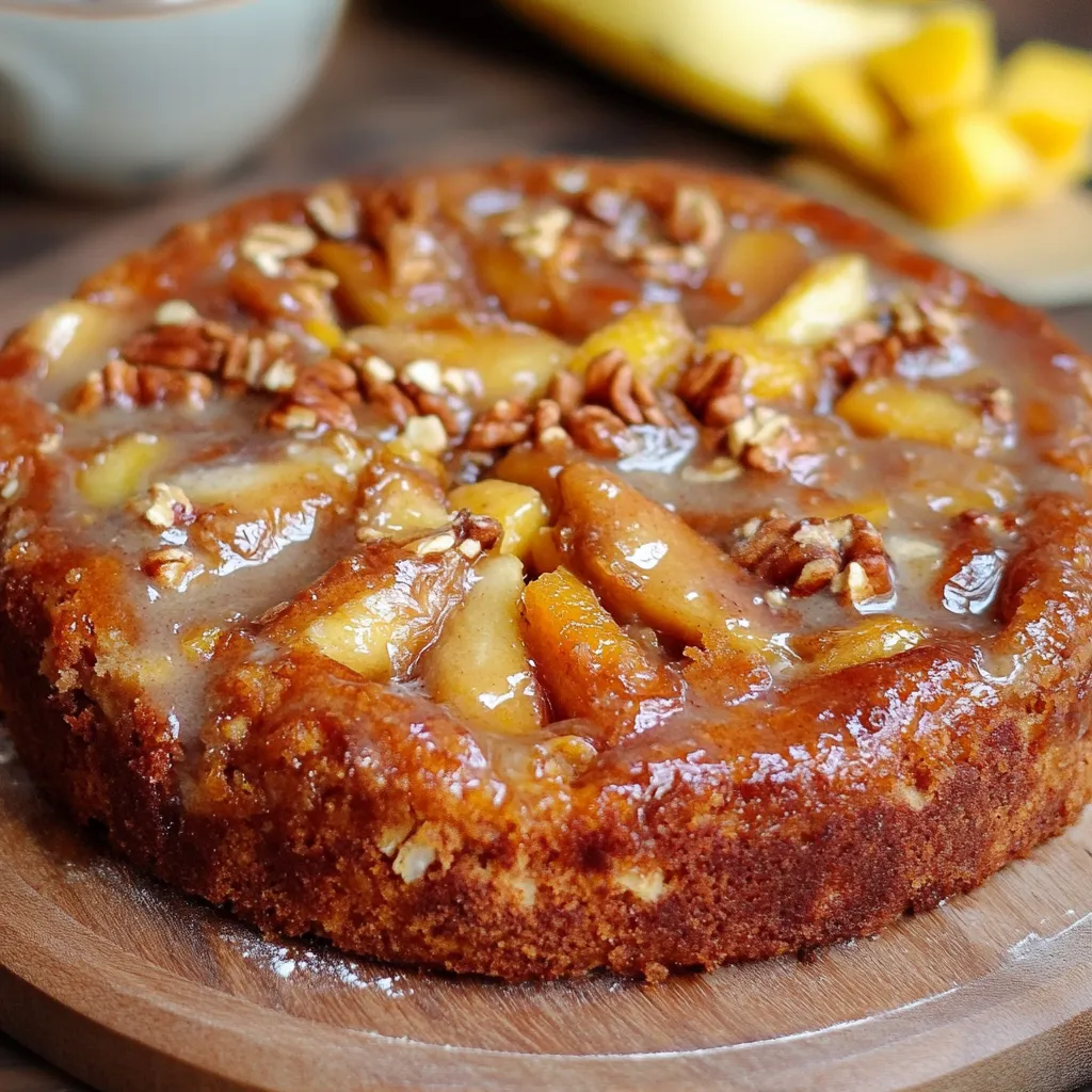 Pastel de manzana sin harina recién horneado, con textura esponjosa y dorada.