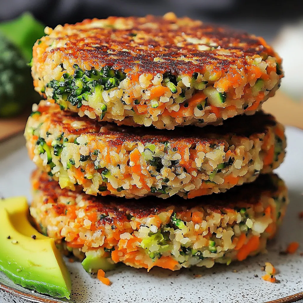 Hamburguesas de verduras caseras doradas en sartén, servidas con ensalada fresca.