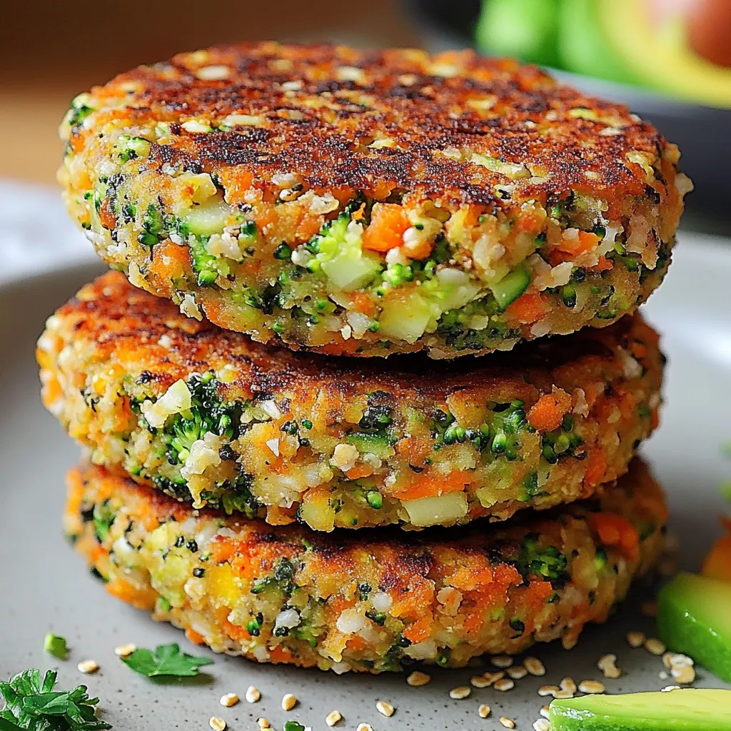 Hamburguesas de verduras caseras doradas en sartén, servidas con ensalada fresca.
