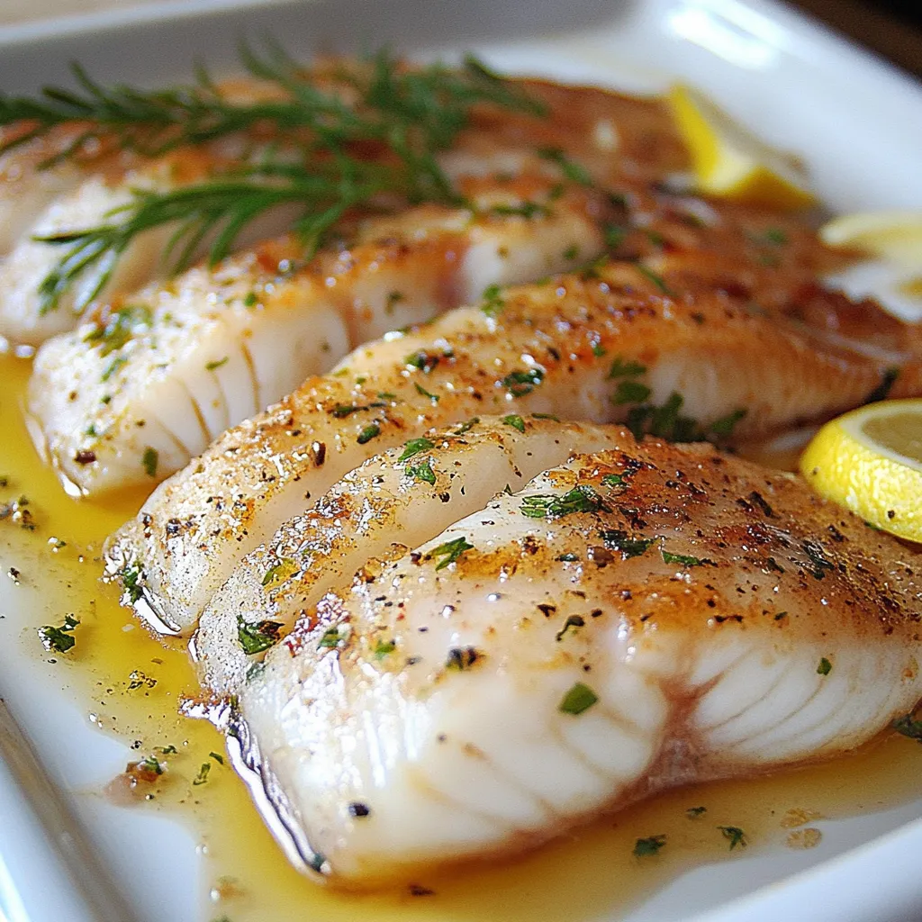 Filetes de pescado sazonados con ajo, limón y hierbas listos para cocinar