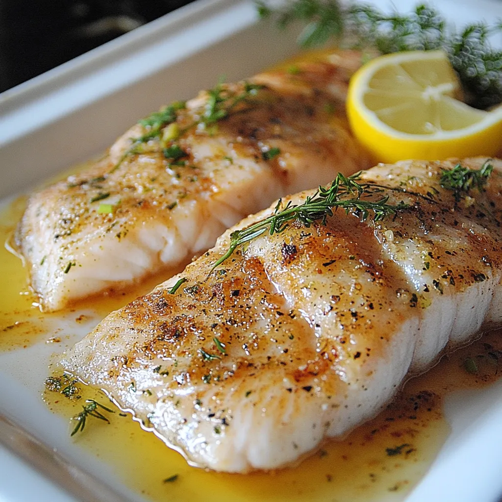 Filetes de pescado sazonados con ajo, limón y hierbas listos para cocinar