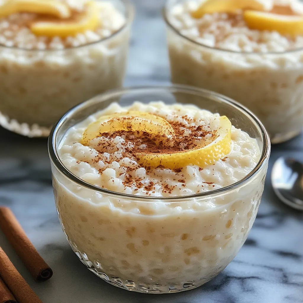 Arroz con leche cremoso servido en un cuenco con canela espolvoreada