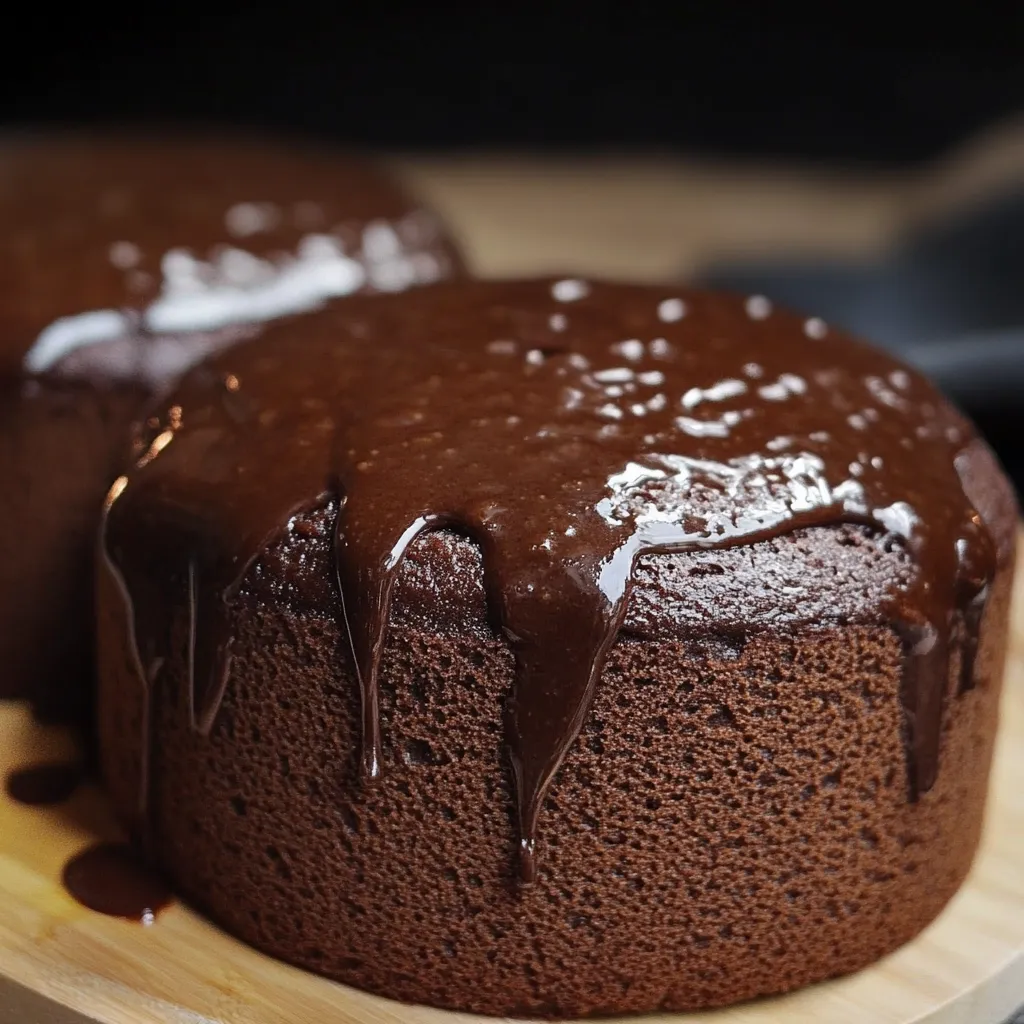 Bizcocho de chocolate casero recién horneado y esponjoso en una rejilla de enfriamiento.